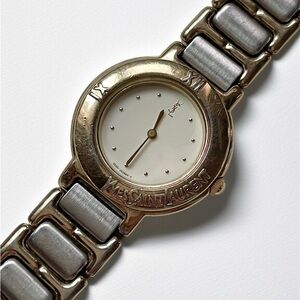 Yves Saint Laurent Two-Tone Gold and Silver Watch